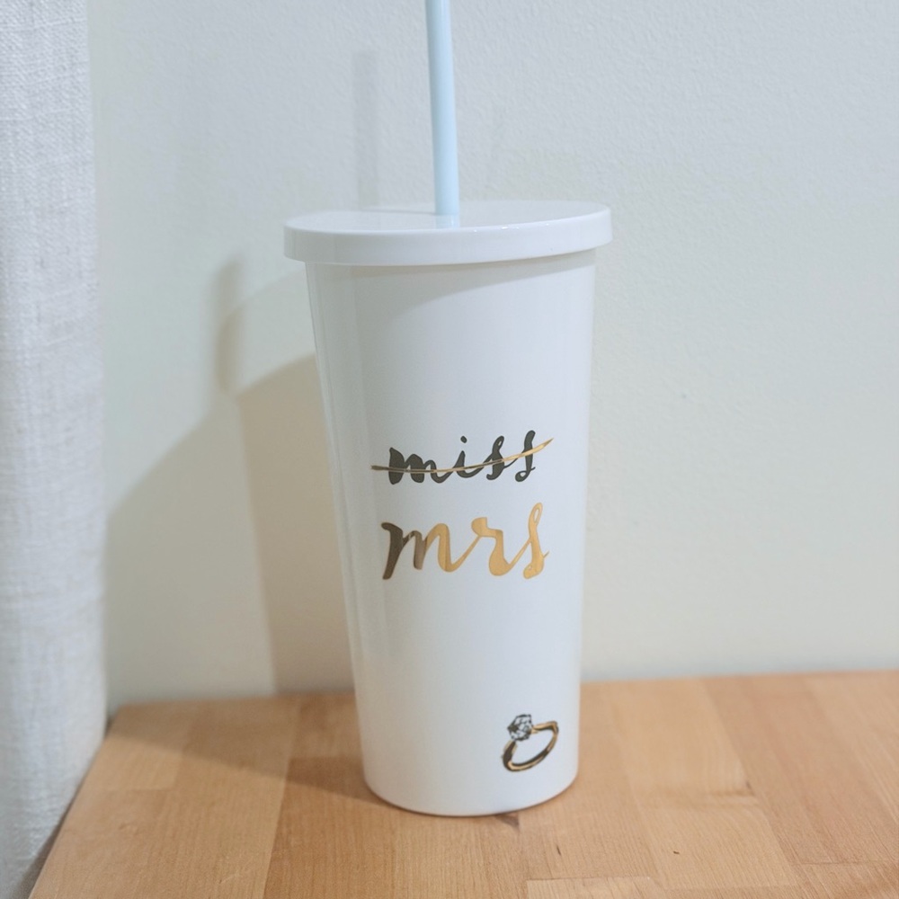 kate spade White and Gold Tumbler